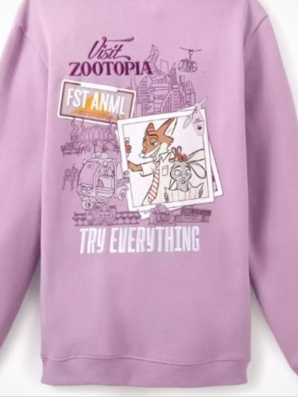 Zootopia Walt Disney 2025  2 Movie Crewneck Sweatshirt - Lilac